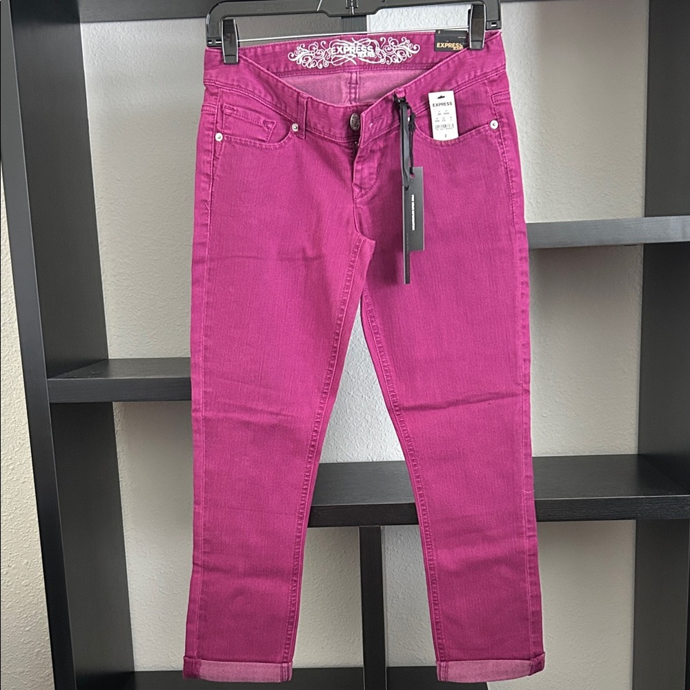 Express Women's Fuchsia Ankle Jeans